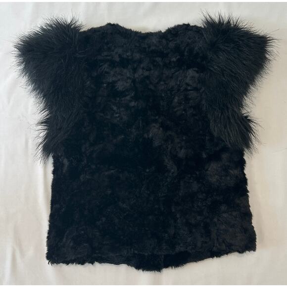 Skaist Taylor women's Black Fur Button Up Vest Size XS - Picture 3 of 4